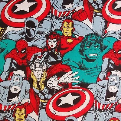 Buy Marvel Comics Cotton Fabric Hulk Thor Iron Man Captain America C1 Quick Dispatch • 7£