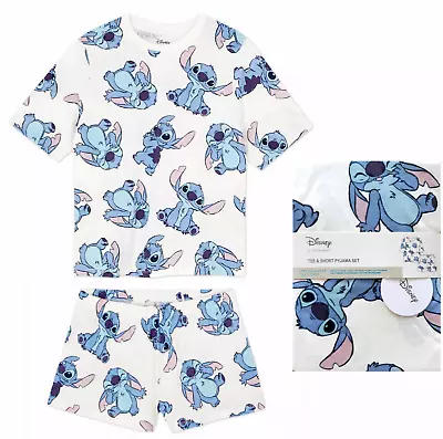 Buy Ladies DISNEY STITCH Pyjamas Woman 6-24 T-Shirt Shorts Summer Nightwear Primark • 17.99£