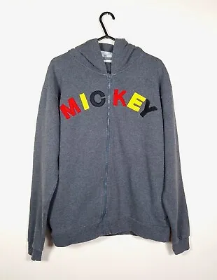Buy Disney Parks Mickey Mouse Full Zip Hoodie Womens UK 16 Grey Embroidery Pockets • 40£