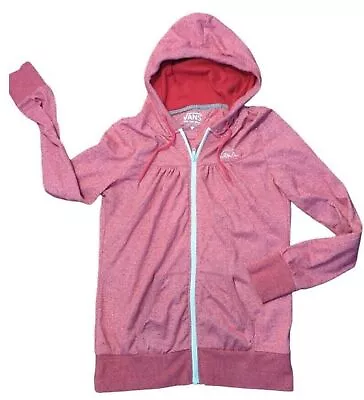 Buy VANS OFF THE WALL Heather Red Women's Zip-Up Hoodie Size LG • 16.39£