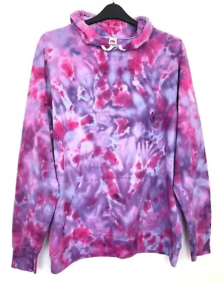 Buy Unisex Hand Dyed Pink Scrunch Tie Dye Hoodie Party Love Gift Xmas Gym New XL • 25£