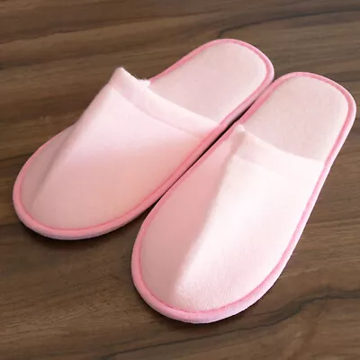 Buy Towelling Hotel Slippers Spa Guest Disposable Travel Shoes Unisex Closed Toe • 3.49£
