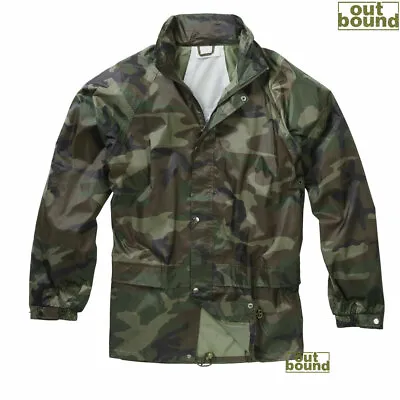 Buy Waterproof Jacket Hiking Outdoor Camping Fishing Hunting Raincoat Camo Navy New • 16.99£