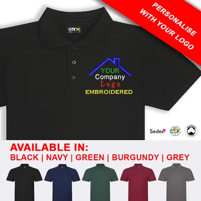 Buy ADD YOUR LOGO Custom Embroidered Polo Shirt Personalised With Your OWN LOGO • 14.99£
