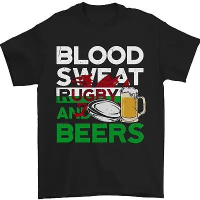 Buy Blood Sweat Rugby And Beers Wales Funny Mens T-Shirt 100% Cotton • 8.49£