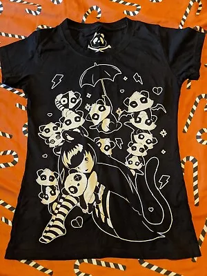 Buy Killer Panda T-shirt Size M Cute Kawaii Cat Girl Alternative Scene Goth Emo Y2K • 11£