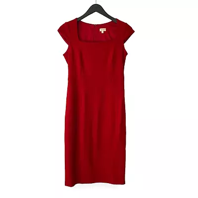 Buy Phase Eight Knit Dress Red Women's UK 10 Midi Length Short Sleeve Party Races • 12.99£