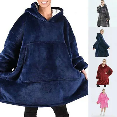 Buy Hoodie Oversized Blanket Sherpa Fleece Ultra Giant Comfy Hooded Sweatshirt Adult • 7.98£