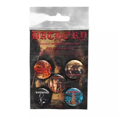 Buy Bathory 5 Button Badge Set Pack Official Black Metal Band Merch • 9.45£
