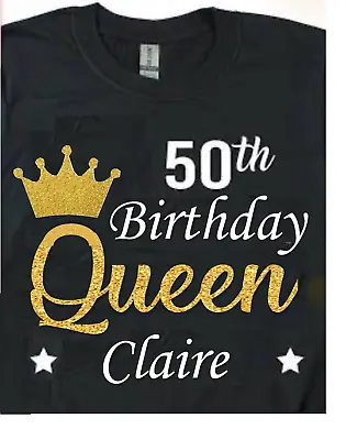 Buy 5 Black T-shirts For Claben2841 - With Rose Gold Vinyl For Queen And Crown • 68.70£