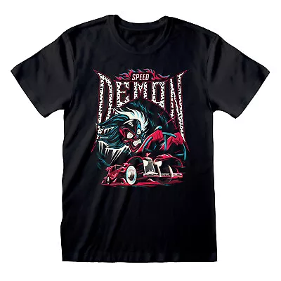 Buy 101 Dalmatians Cruella De Vil Speed Demon Panther De Ville Print Black T-shirt • 13.99£