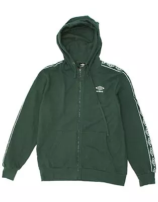Buy UMBRO Mens Graphic Zip Hoodie Sweater XL Green Cotton BG29 • 24.97£