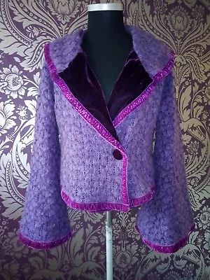 Buy Almost Famous Victorian Gothic Style Jacket Purple Velvet Size UK 10 • 35£