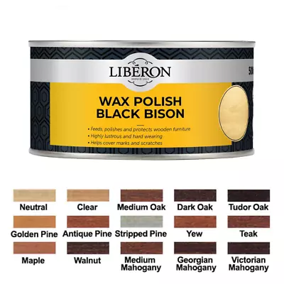 Buy Black Bison Paste Wax Polish Liberon - All Sizes All Colours  Feeds And Polishes • 11.15£