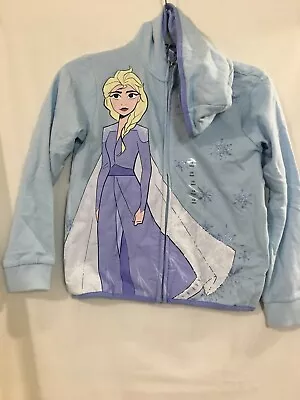 Buy New Disney Store Frozen Elsa Hoodie Jacket Sweatshirt Girl 7/8 • 15.99£