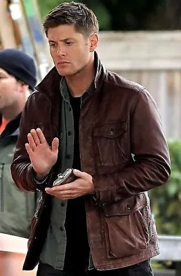 Buy Men's Supernatural Season 7 Real/Genuine Leather Jacket/Coat In Brown • 107.23£
