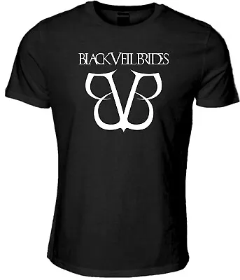 Buy Official BLACK VEIL BRIDES White Logo Black T-Shirt Tee Top BVB American Rock • 15.50£
