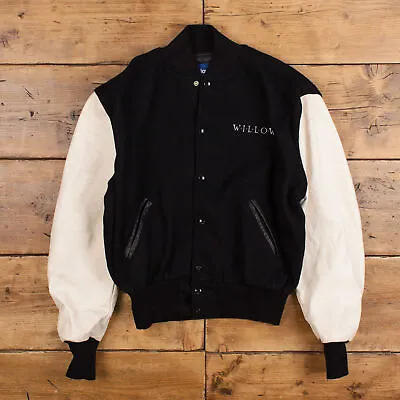 Buy Vintage Holloway Varsity Jacket L 90s Willow Bomber Wool USA Made Black • 59.99£