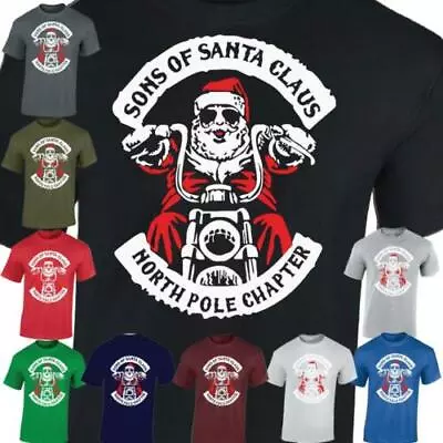 Buy Sons Of Santa Claus Men's T-Shirt Motorbike Gang Christmas Elf Gift Funny • 8.99£