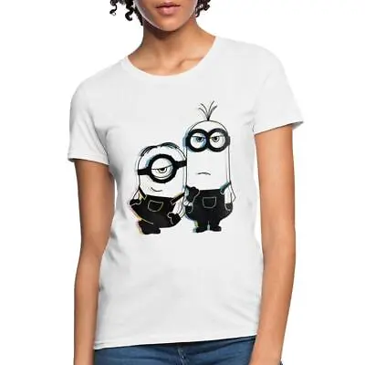 Buy Minions Merch Stuart Kevin Glitch Officially Licensed Women's T-Shirt • 18.89£
