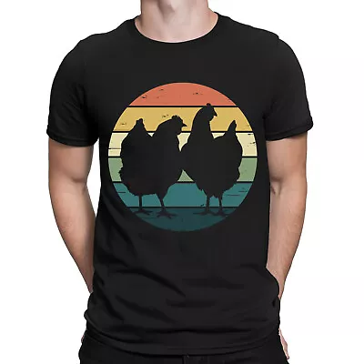 Buy Rainbow Hens For Chicken Lovers Gift Funny Retro Vintage Mens T-Shirts Tee Top#D • 9.99£