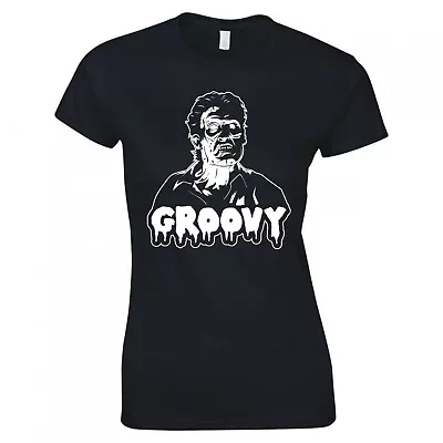 Buy Inspired By Evil Dead 2  Groovy  Ladies Skinny Fit T-shirt • 12.99£