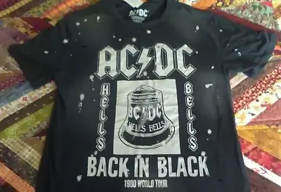 Buy AC/DC Back In Black Hells Bells Tour T Shirt Medium M • 14.95£