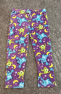 Buy MONSTERS INC Size XL Purple Pajama Pants Sully Mike Plush PJs Sleep Disney Pixar • 12.20£