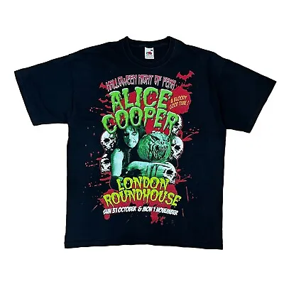 Buy ALICE COOPER Vintage T Shirt Band Graphic Black Rock Heavy Metal Black Large Men • 39.95£