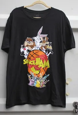 Buy Space Jam T-Shirt Looney Tunes Vs Monsters XL Black Warner Bros Movie Cartoon • 24.19£
