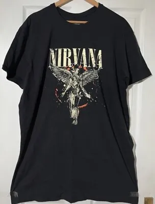 Buy Nirvana T Shirt Rock Band Merch Oversized Ladies Size 12 Kurt Cobain Dave Grohl • 14.95£