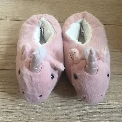 Buy Next Girls Unicorn Bunny  Fluffy Pink Slippers Size 13 • 13.88£