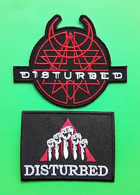 Buy DISTURBED IRON OR SEW ON QUALITY EMBROIDERED QUALITY PATCHES X 2 • 6.25£