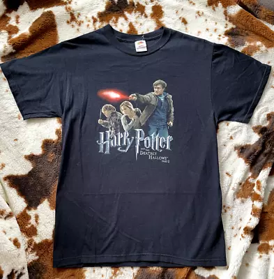 Buy Vintage Harry Potter Deathly Hallows PT 2 Movie Promo Tee 2011 GVC • 201.62£