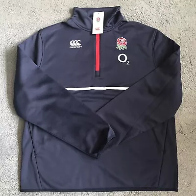 Buy Canterbury England Rugby 1/4 Zip Jacket Fleece Peacoat Blue Men’s Large NwT • 12£