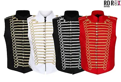 Buy Men's Steampunk Sleeveless Vest Jacket - Military Gothic Punk Parade Waistcoat • 34.99£