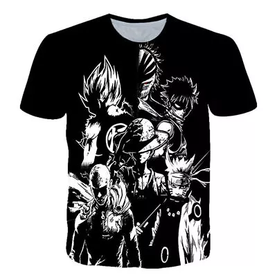 Buy Anime One Piece Print T-Shirt Men Short Sleeve Tops Summer Casual Tee Blouse UK、 • 12.29£