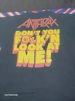 Buy 1989 ANTHRAX  DON'T YOU F@#K'N LOOK AT ME  T-Shirt LARGE BROCKUM • 94.72£