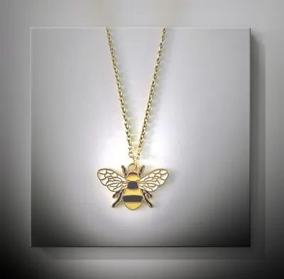 Buy Beautiful Bee Necklace Pendant Bumblebee Cute Bees Gold Chain Bee Jewellery • 4.99£