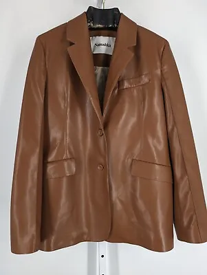 Buy Nanushka KARO Okobor™ Alt-Leather Blazer Brown Medium $1165 Jacket  • 386.04£