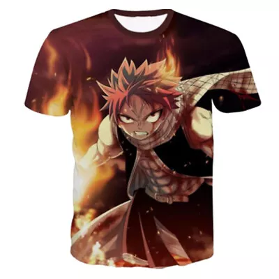 Buy Women Men Fairy Tail Naze Anime Print  Casual 3D T-Shirt Short Sleeve Tops Tee • 10.67£