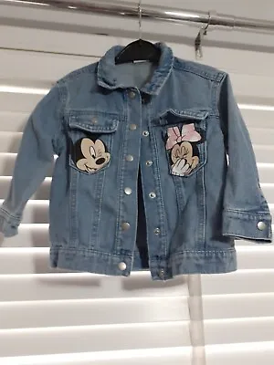 Buy Disney Baby Girls Denim Jacket 12-18 Months BNWT Micky Minnie Mouse  • 10£