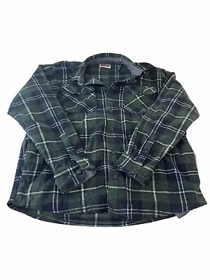 Buy Wrangler Green Checkered Fleece Shirt Size L • 15£
