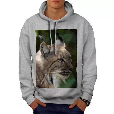 Buy Wellcoda Smart Face Of Lynx Cat Mens Hoodie, Furry Casual Hooded Sweatshirt • 25.99£