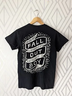 Buy Men's Vintage Gildan Fall Out Boy FOB Rock Graphic Black T-Shirt Size Small • 14.99£