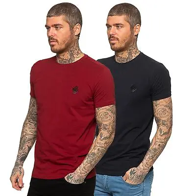 Buy Enzo Mens T Shirts Cotton Short Sleeve T-shirt Slim Fit Muscle Crew Neck Tee Top • 16.99£