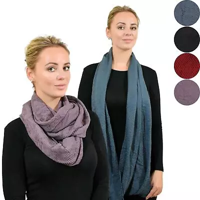 Buy Crinkled Pleated Tube Snood Scarf For Unisex Knitted Circle Loop Infinity • 8.99£