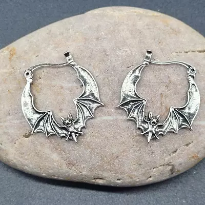 Buy Halloween Bat Hoop Earrings Gothic Earrings Halloween Jewellery • 7.74£