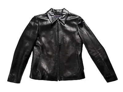 Buy 212 America Leather Jacket Black Sz М Collar Butter Soft  • 28.42£