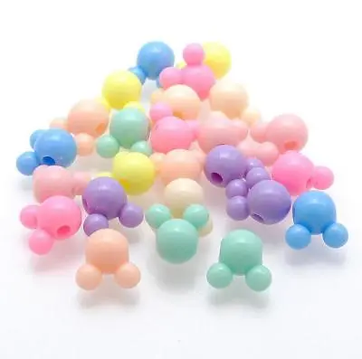 Buy 100X Mixed Mickey Mouse Acrylic Beads Pacifier Chain Jewelry Accessories 12mm • 3.59£